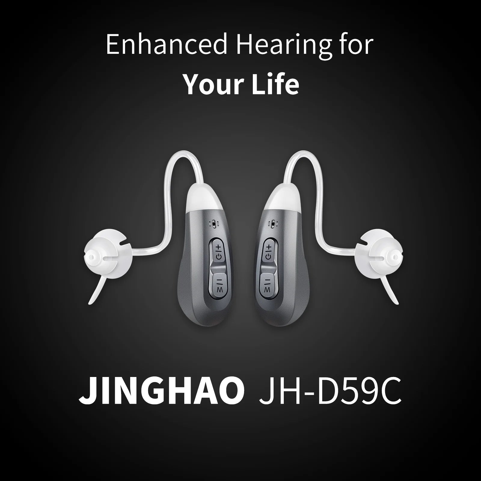 JINGHAO JH-D59C Digital Hearing Amplifier w/ Adaptive ANC, 12H Battery, Portable Charging Case, Noise Reduction