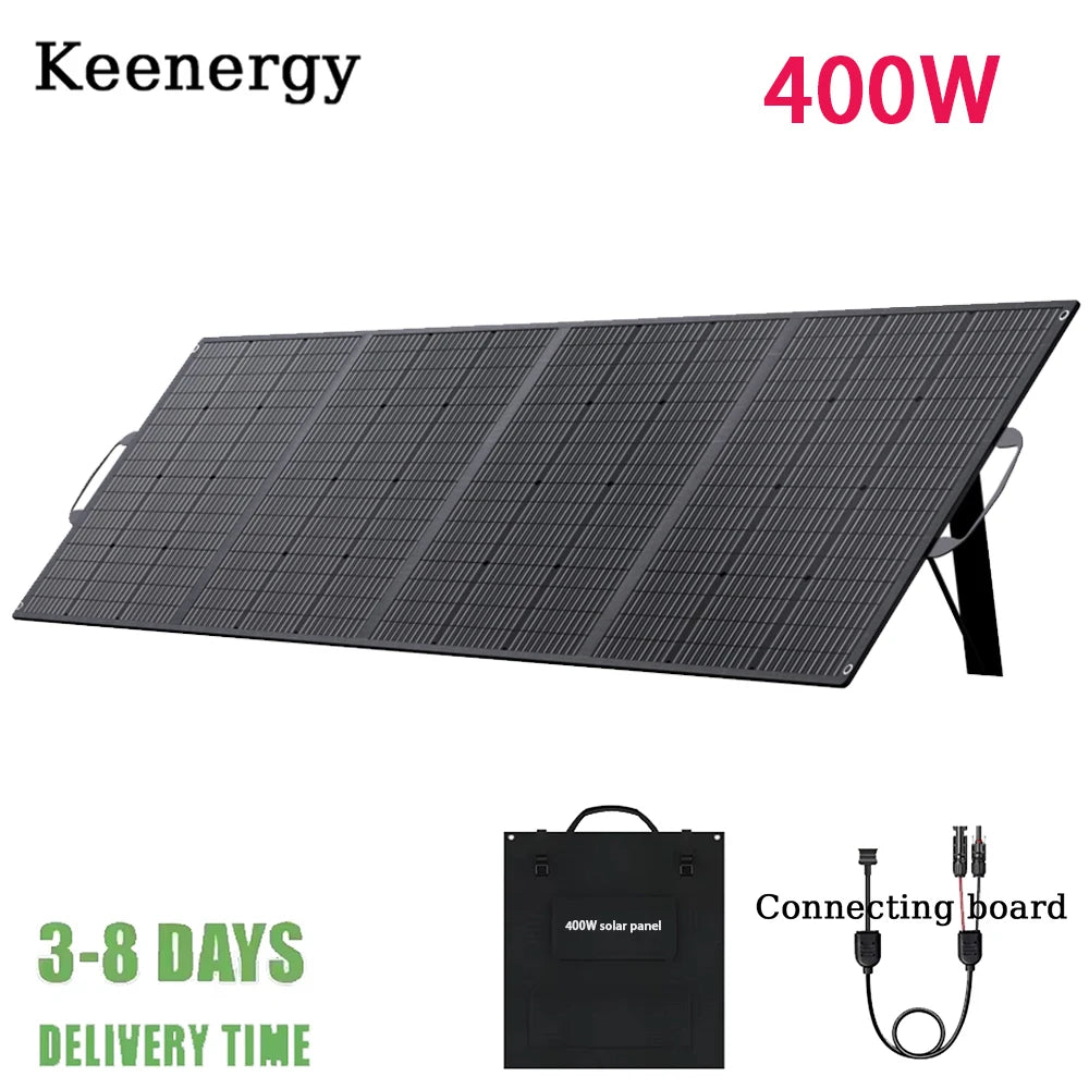 Keenergy 400W Foldable Solar Panel 23.4% Efficient IP65 Waterproof for RV Camping Home  Compact Portable Design With Kickstand