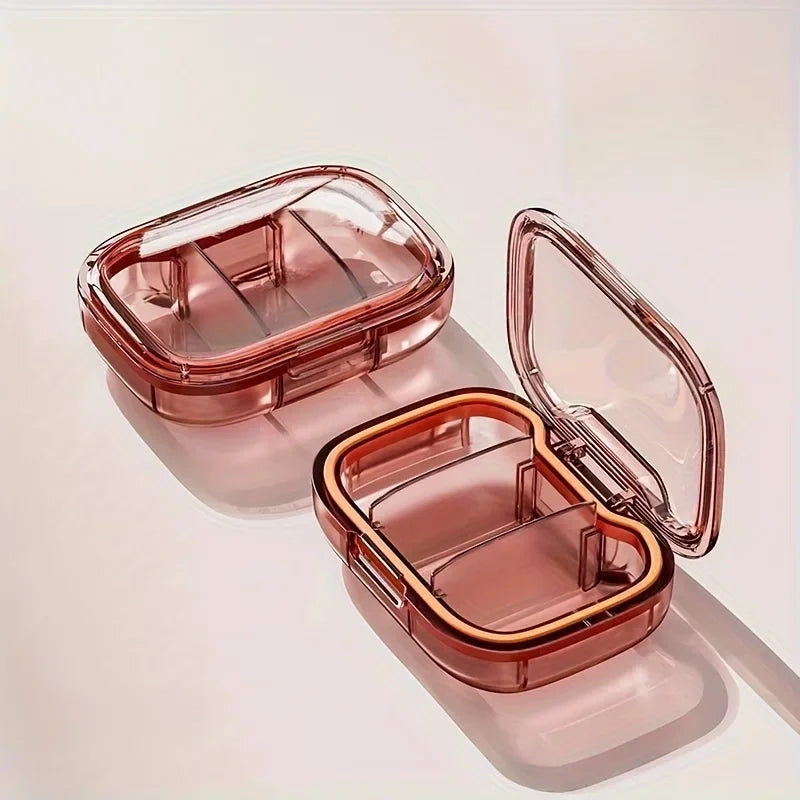 Portable mini pill box with week/day separation - dust-proof pill storage box, durable plastic finishing box, suitable for work