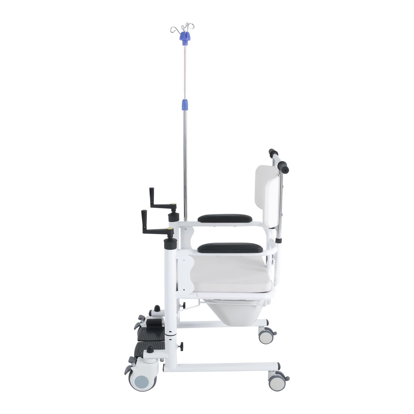 Patient Lift Chair, Transport Bath Seat with Commode, Adjustable Height Transfer Rolling Tool for Pregnant, Elderly, Disabled