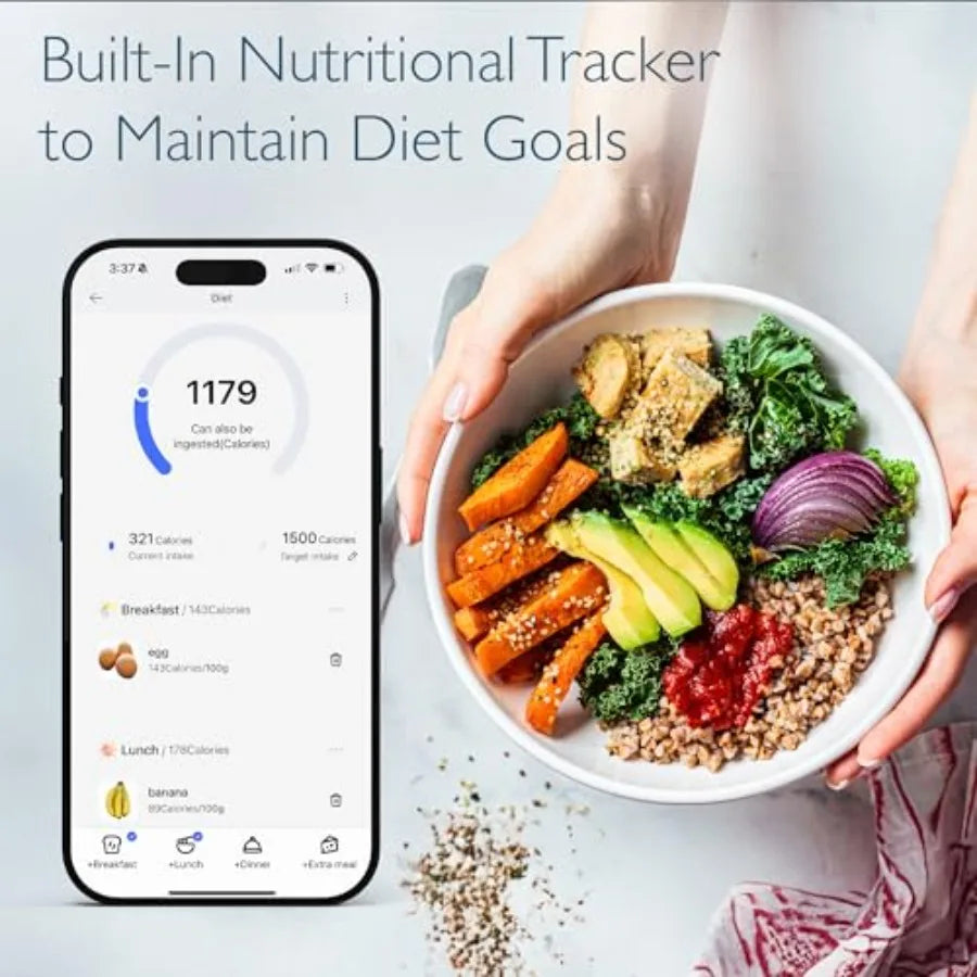 The Body Smart Scale: 8-Electrode Health Pod Scale with 40+ Measurements Including Weight Fat BMI Muscle Mass - Full Body Compo