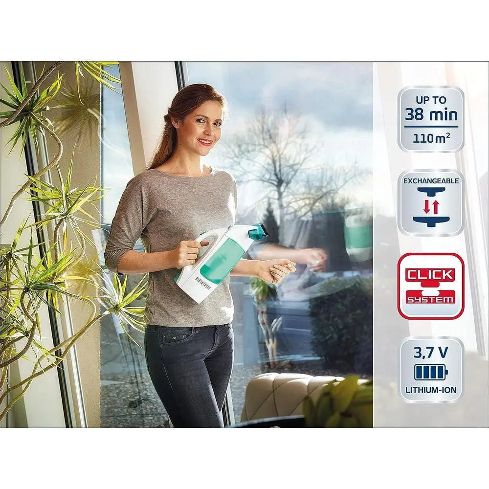 Long-Handled Window Vacuum Cleaner Set with Washers, 35-Minute Electric Cleaning Kit