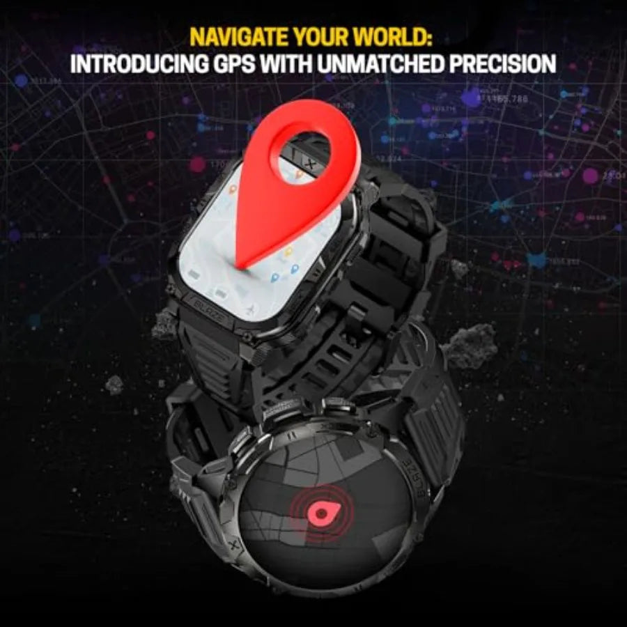 Blaze Smart Watch with GPS Rugged Fitness Trackers IP69K Waterproof 170+ Sports Modes Gorilla Glass Make/Receive Calls Android