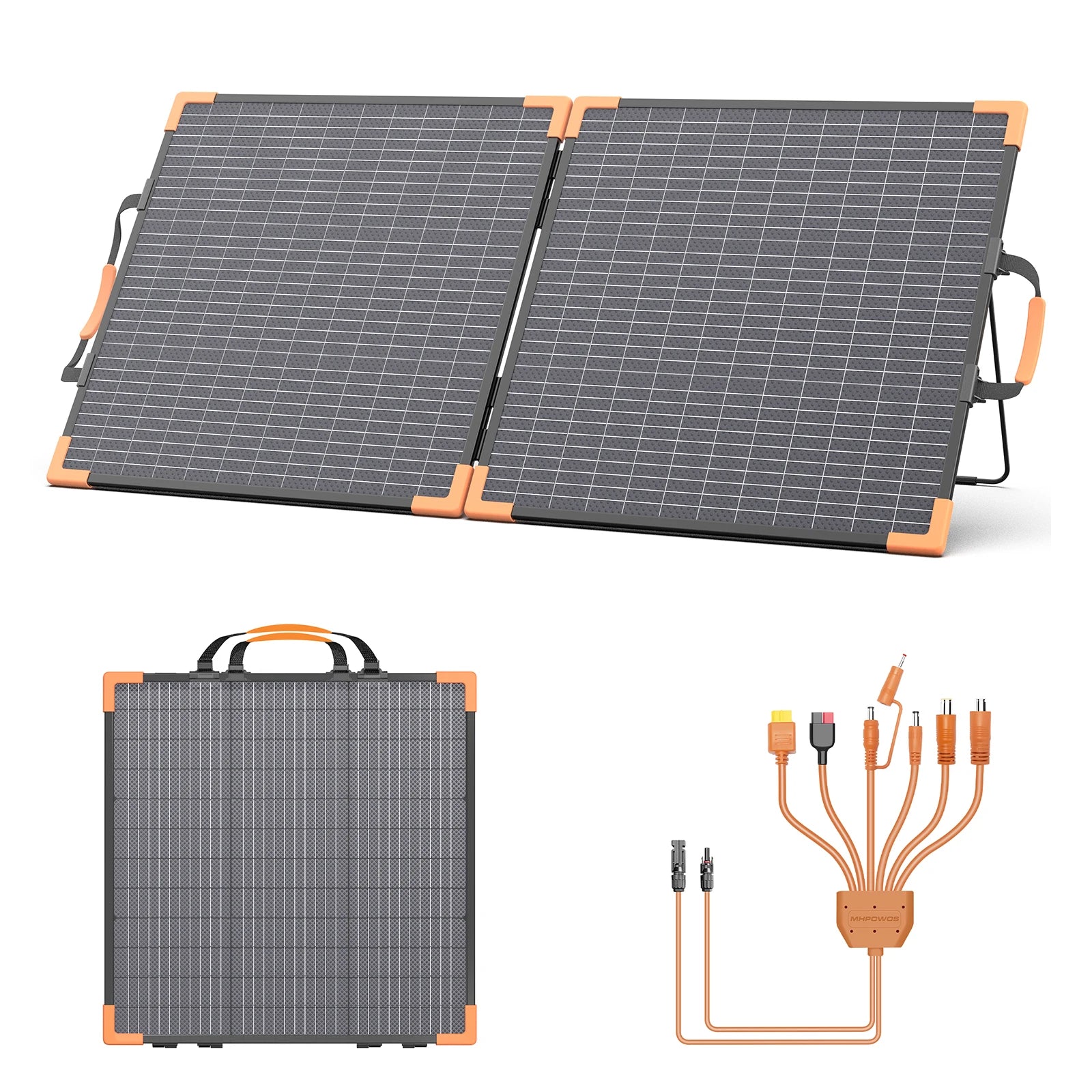 MHPOWOS 100/200W Bifacial Solar Panels Cell Portable Solar Charging Panel Complete Kit Outdoor Tourism Camping Power Station