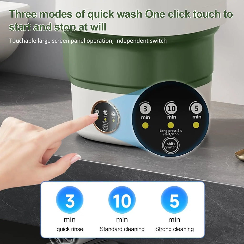 Portable Washing Machine 20L Foldable with Spin Basket, 3 Modes for Travel, Dorms, Camping - Ideal for Baby Clothes