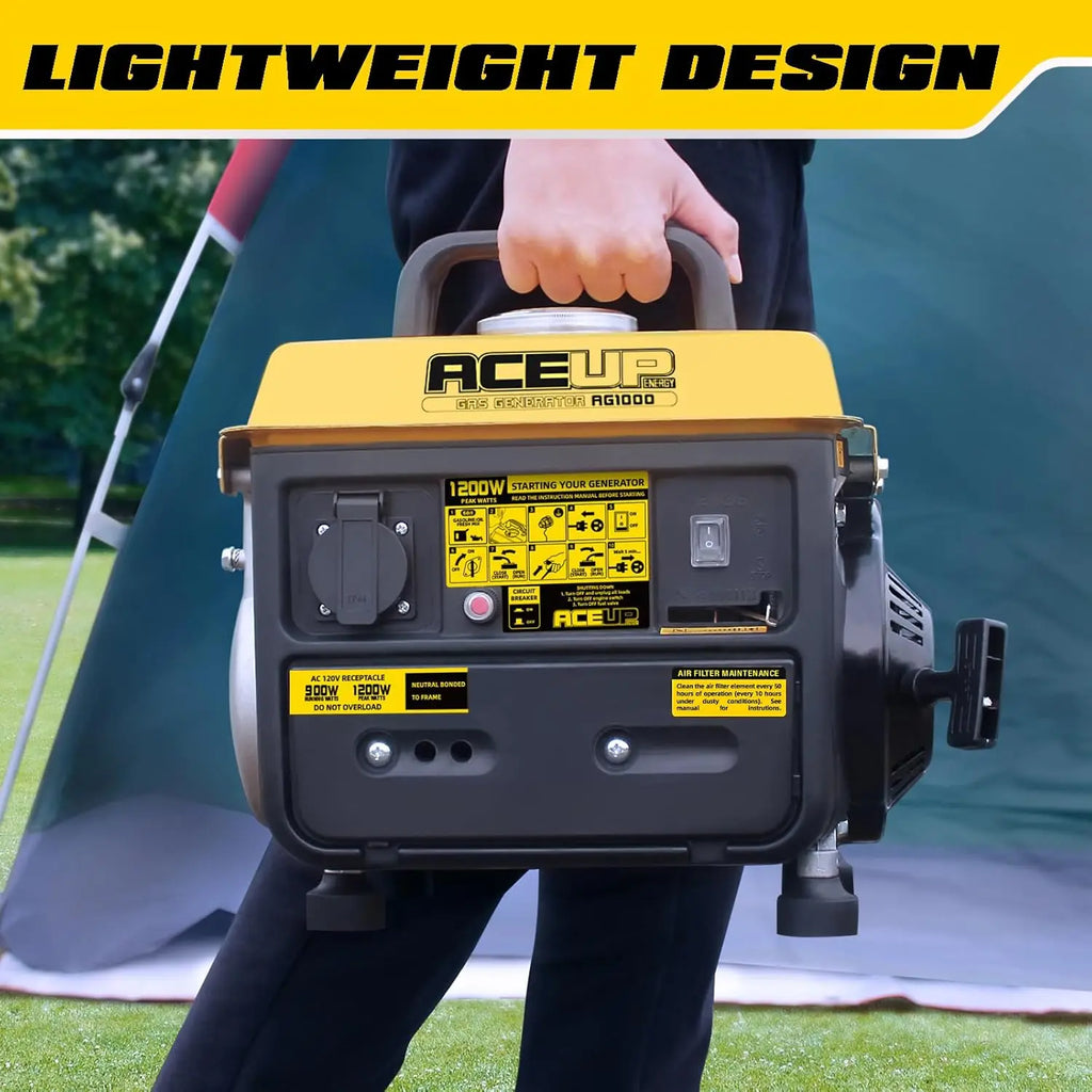 1200W Portable Gas Generator, Ultralight for Camping & Home Use, EPA Compliant