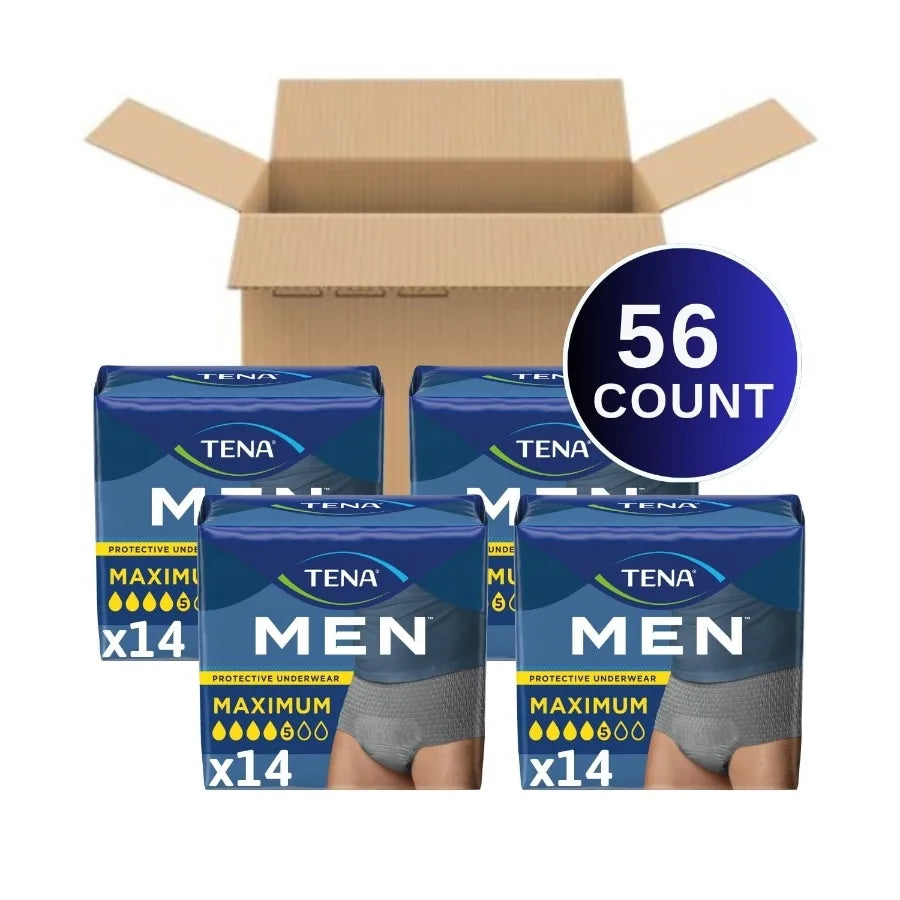 Men Adult Incontinence Underwear Maximum Absorbency for Heavy Leakage XXLarge Size Suitable for Waist 55in to 66in 56 Count Pac