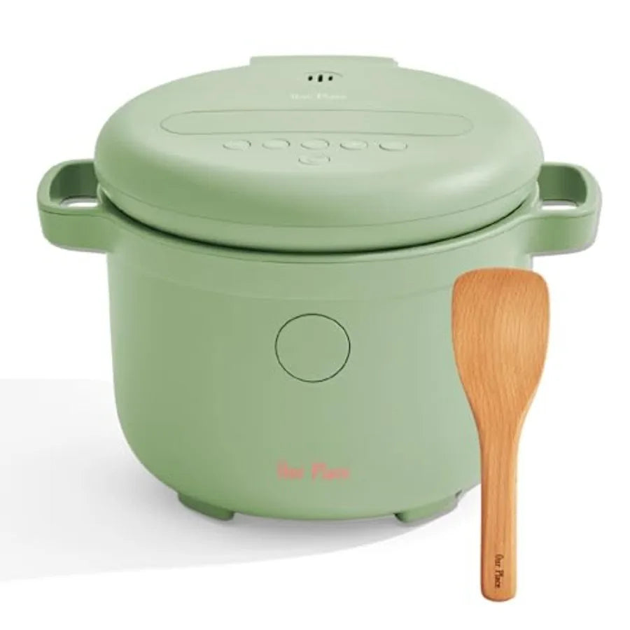 6-Cup Compact Rice Cooker with Ceramic Nonstick Inner Pot for White Brown Rice Oatmeal Grains Fuzzy Logic Multi-Cooker with Del
