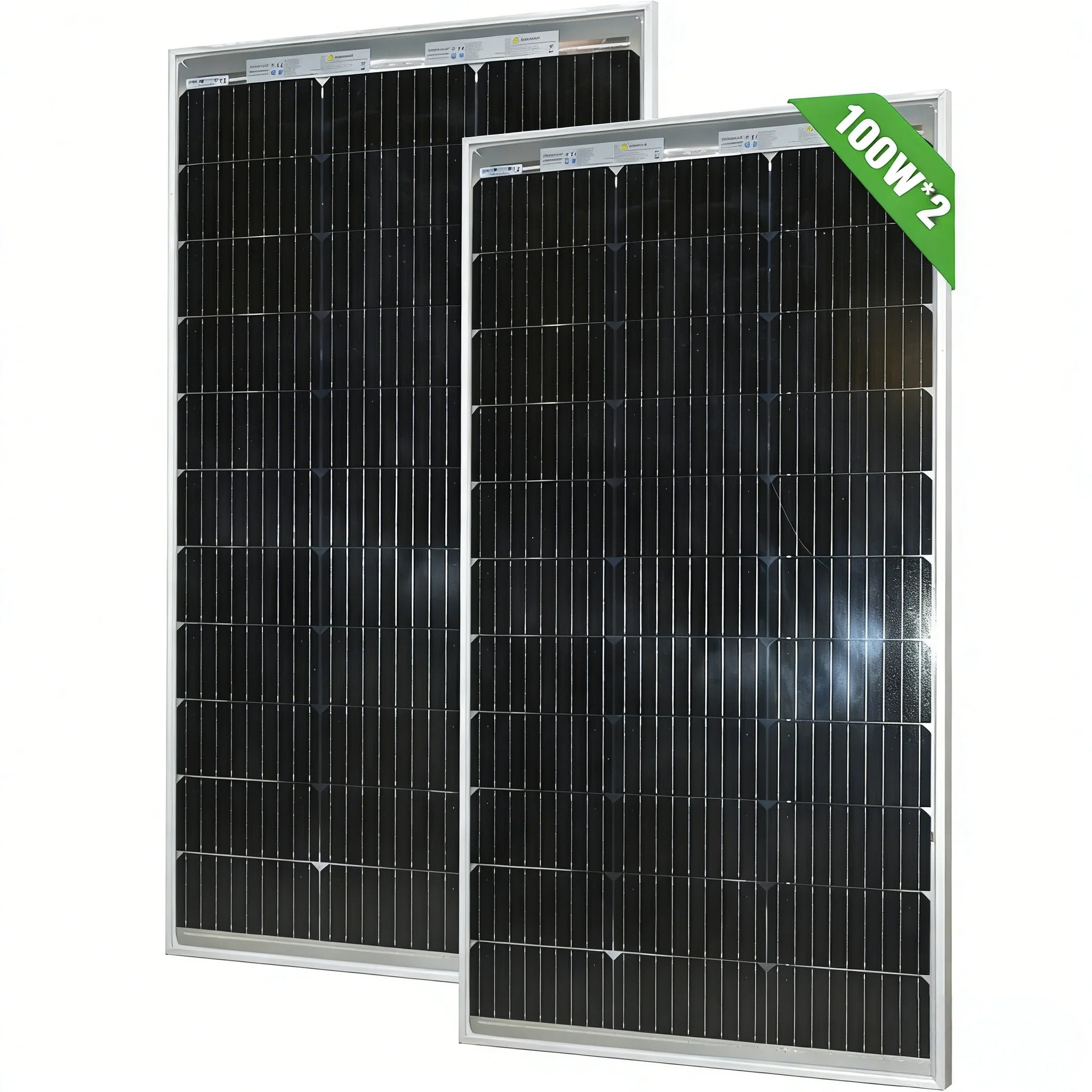 200W Bifacial Solar Panel, 18V High Efficiency Glass Temper PV Model, Durable & Waterproof, for Home RV Off-Grid System,Balcony