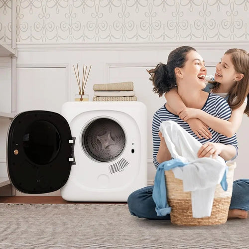 1.5 Cubic Foot Stainless Steel Portable Dryer with LED Touch Panel, 800W Electric Laundry Dryer for Home, Dorm, and RV