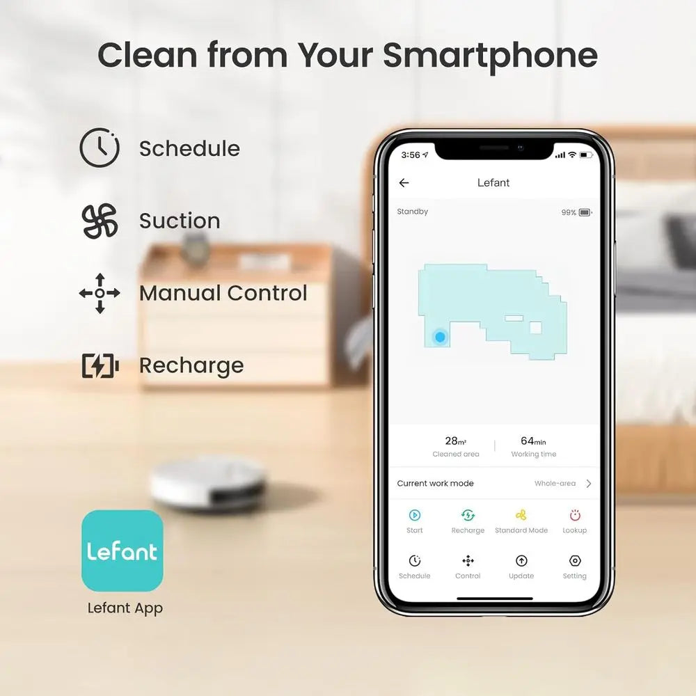 Robot Vacuum Cleaner, Strong Suction, 120 Mins Runtime, Slim, Low Noise, Automatic Self-Charging, Wi-Fi/App/Alexa Control, Ideal