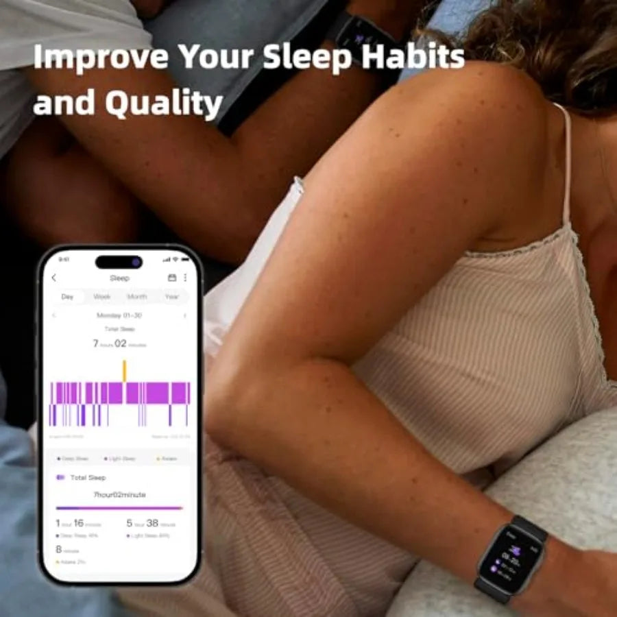 Smart Watch Blood Pressure Monitor 1.95 with Air Pump Cuff Black Sleep Heart Rate Tracking Pedometer Data Sharing Reminder Aler