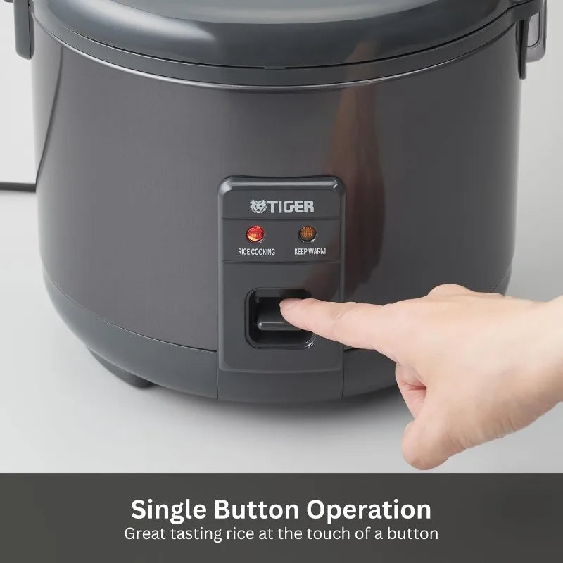 Tiger JNP-S18U-KY 10 Cup Capacity White Rice Cooker with Non-Stick Inner Pot, and Keep Warm up to 12 hours (Obsidian Black)