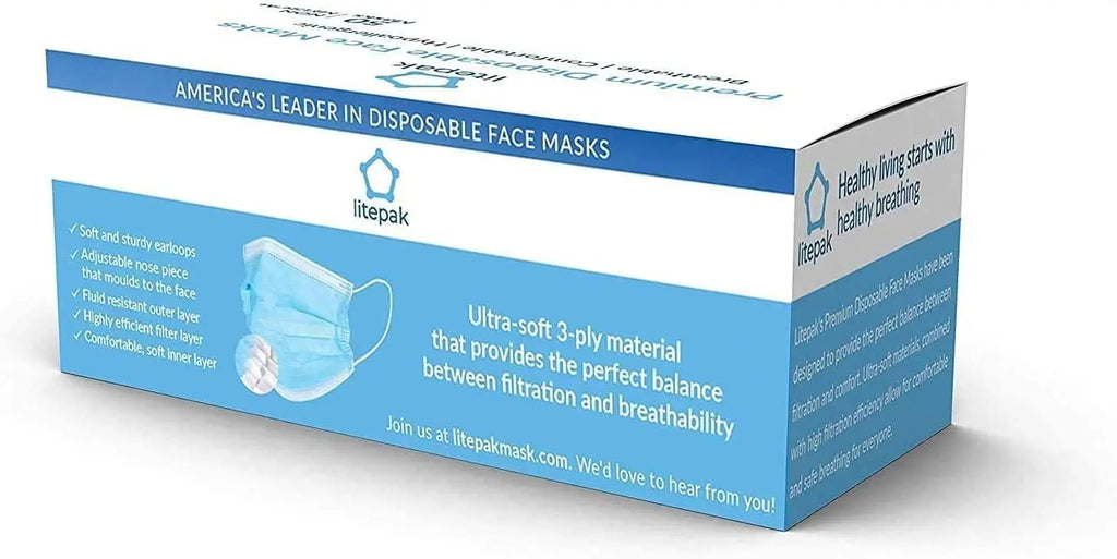 2000pcs Black Disposable Face Masks with Nose Wire, 3-Ply Breathable Protection for Adults