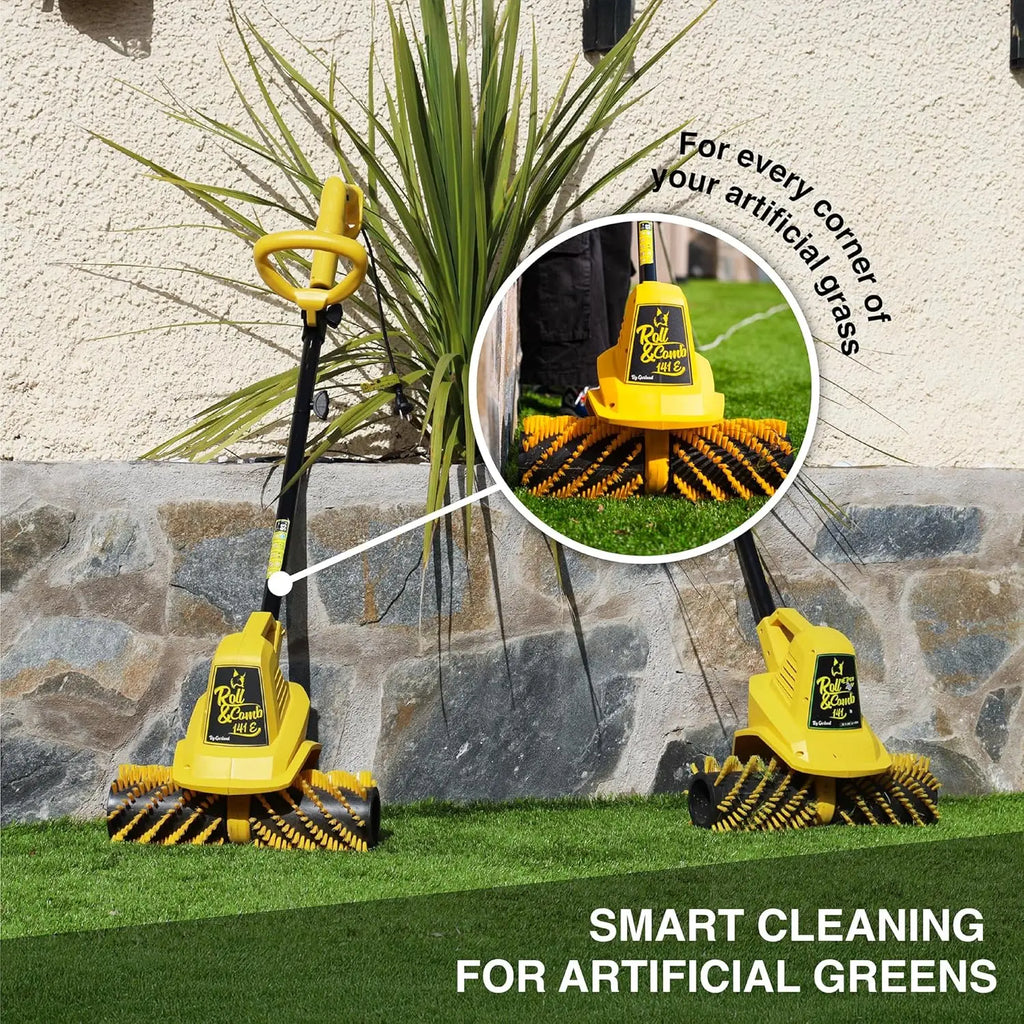 Electric Artificial Grass Sweeper and Rake, 300W Motor for Small to Medium Lawns, Pet Hair Cleaner