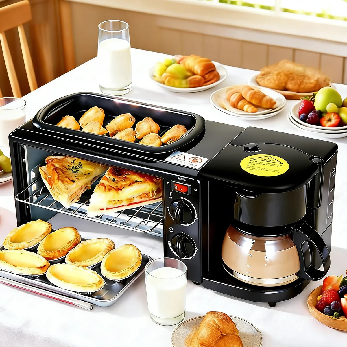 Breakfast machine Toaster sandwich toast coffee machine Small appliances 3-in-1 multifunctional household bread machine
