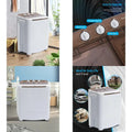 Compact Twin-Tub Portable Washer and Spin Dryer - Ideal for Dorms, Apartments, RVs, and Camping (White & Brown)