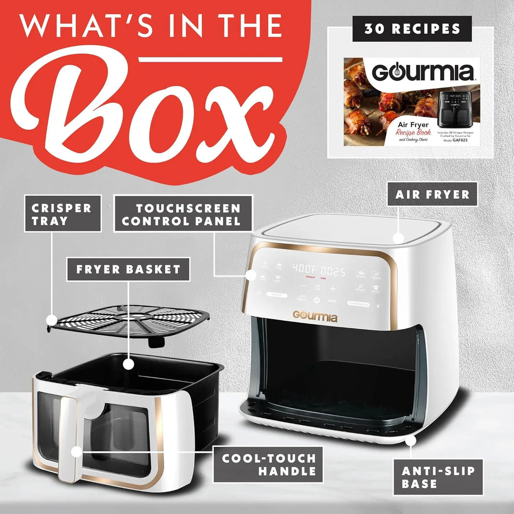 8 Qt Air Fryer with Digital Display, 360° Technology, Easy View Window & Dishwasher Safe Basket