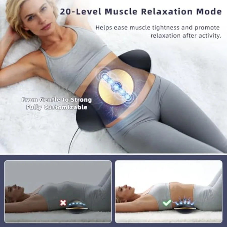 4-in-1 Electric Lumbar Traction Device - Adjustable Back Massager for Deep Tissue Pain Relief with Heat, Vibration, Electrothera