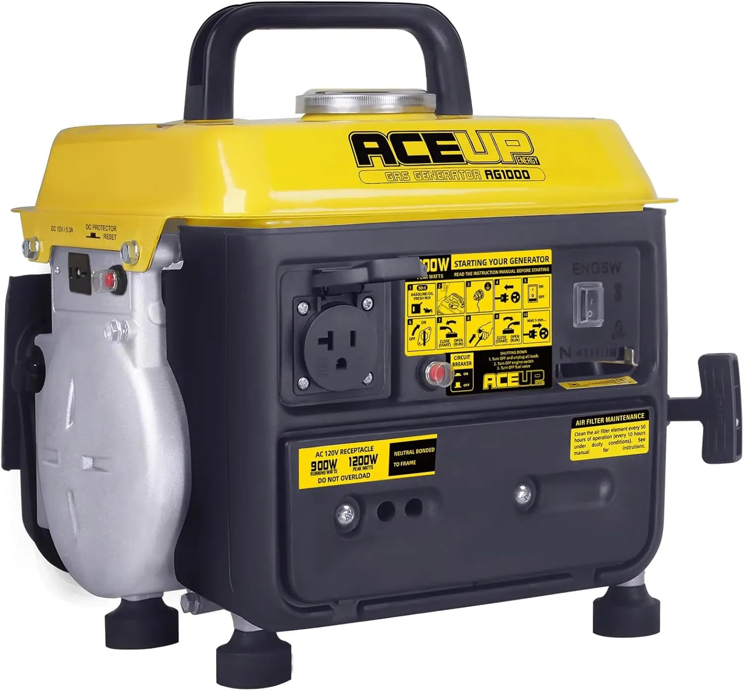 1200W Portable Gas Generator, Ultralight for Camping & Home Use, EPA Compliant