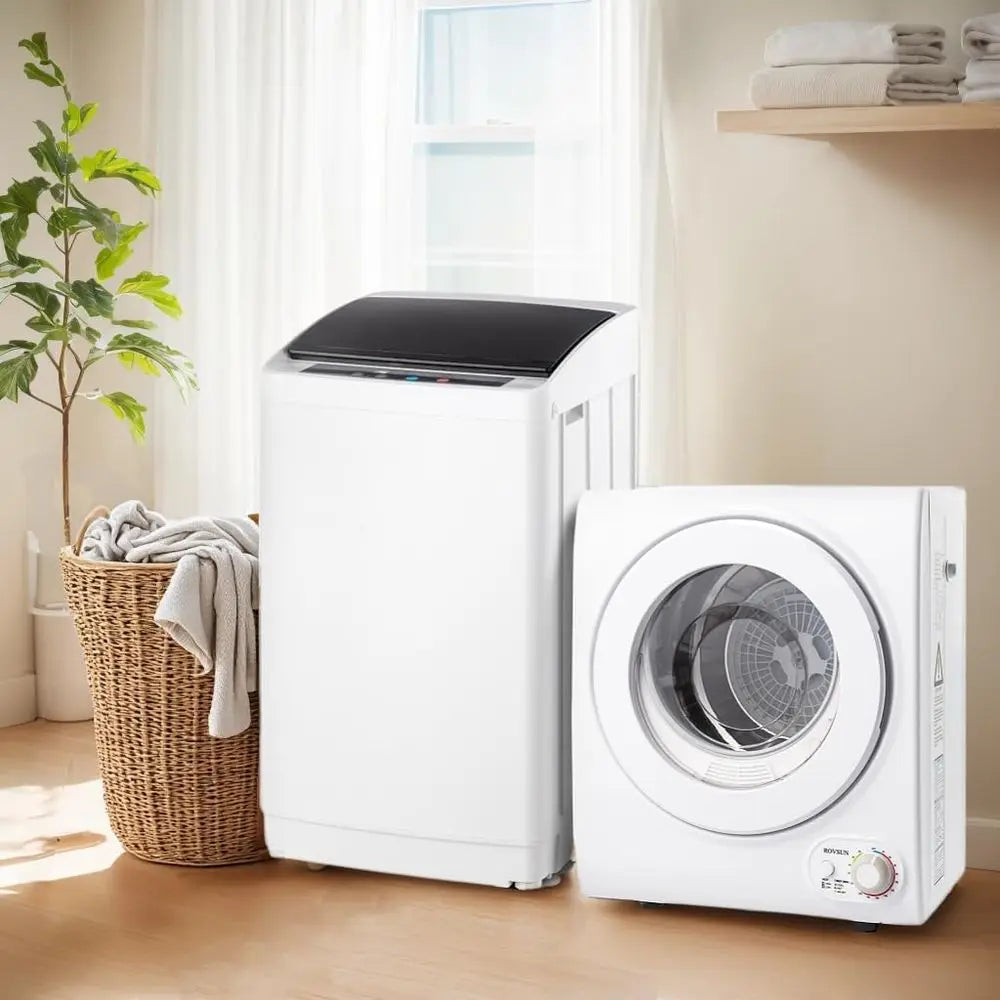Compact 17.8 lbs Automatic Washer and 1.5 Cu. Ft. Portable Dryer Combo Set with Stainless Steel Tub for Small Spaces