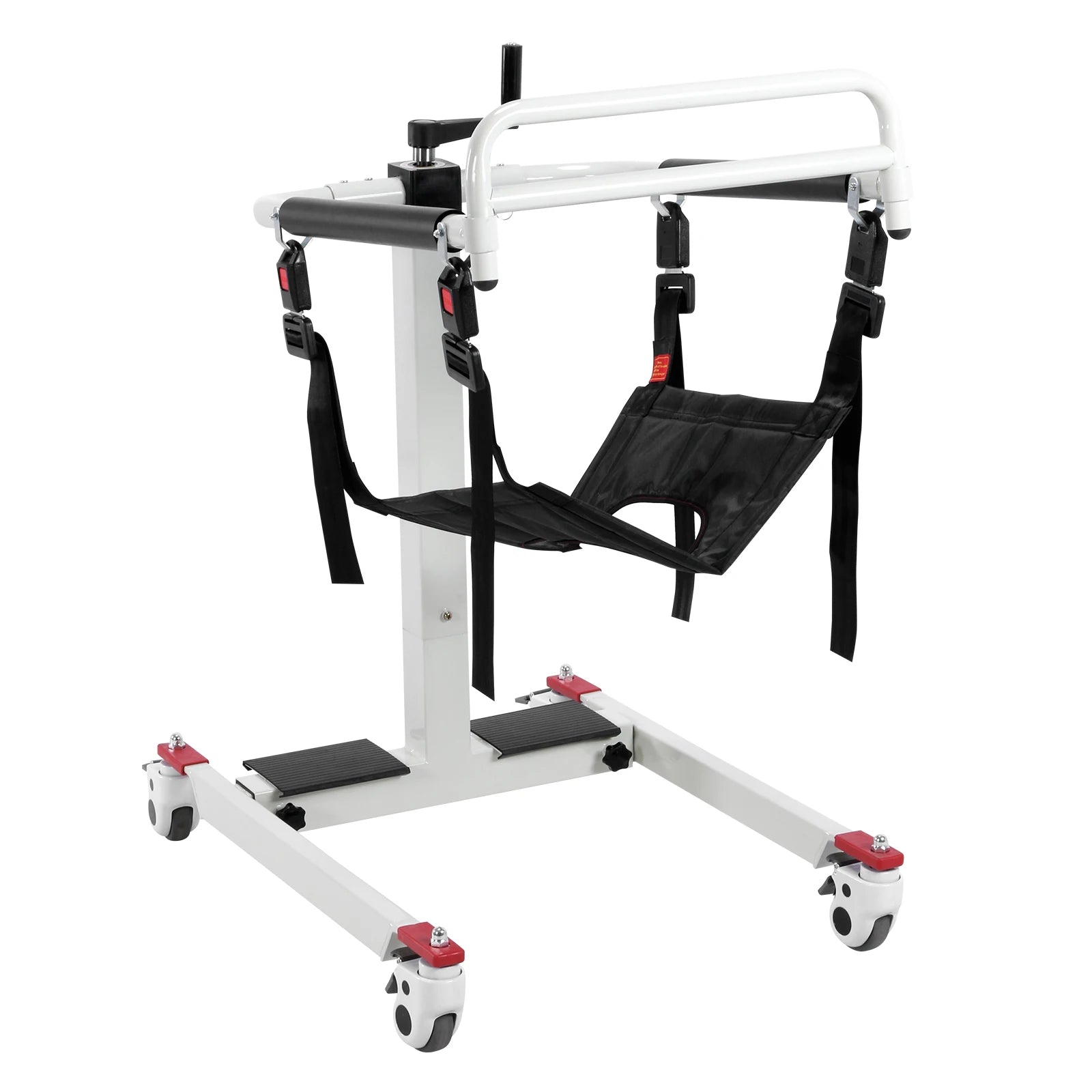 Lightweight Bedside Bathroom Wheelchair with Adjustable Height & Width Patient Transfer Aid with Wheels for Elderly and Disabled