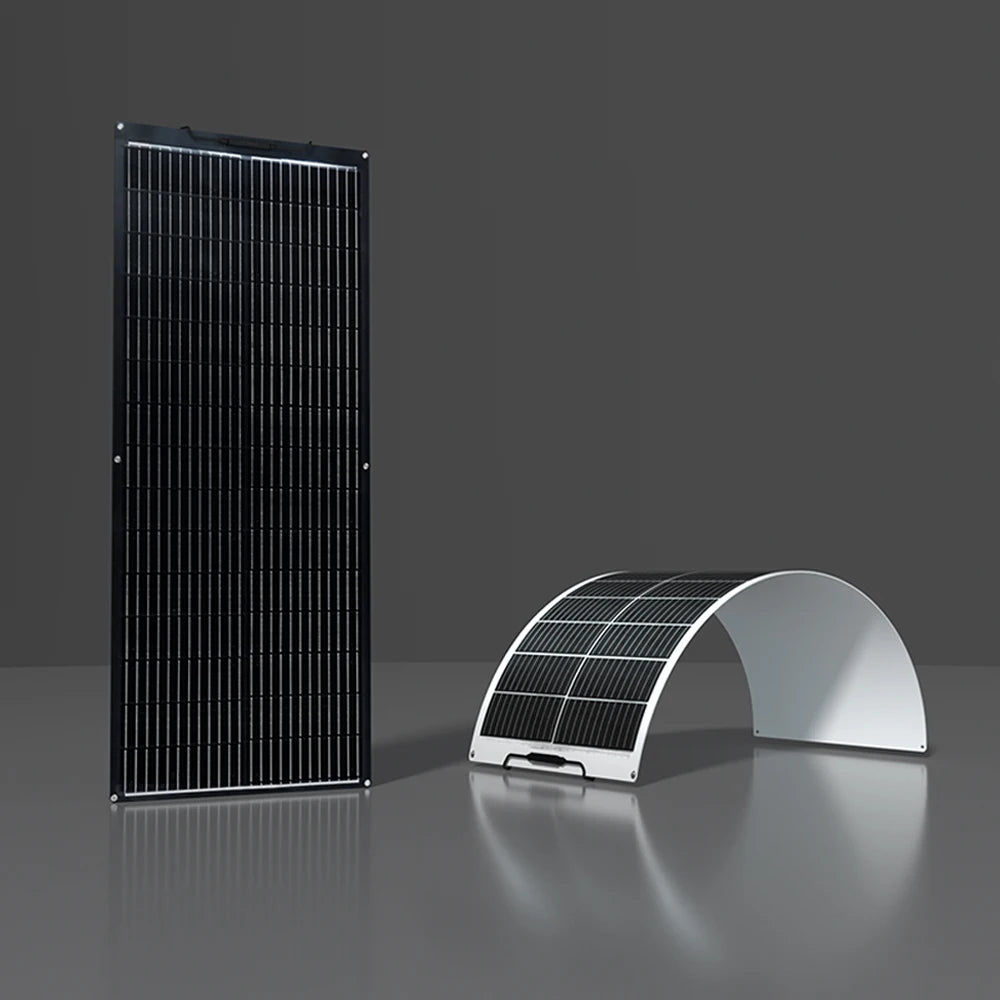 WUZECK Solar Panel Kit Flexible 200W Monocrystalline 2X100W Flexible Solar Module+20A 12V/24V Solar Charge Controller+Solar Cable Off-Grid System for 12V Batteries Solar System Motorhome Houses Balcony Camping