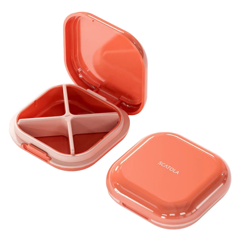 4 Grid Pill Case Portable Medicine Box Moisture-proof Small Pill Organizer Multi-Function Pill Dispenser for Outdoor Travel