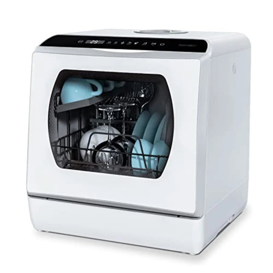 Countertop Dishwasher 5 Washing Programs Portable Dishwasher With 5-Liter Built-in Water Tank For Glass Door
