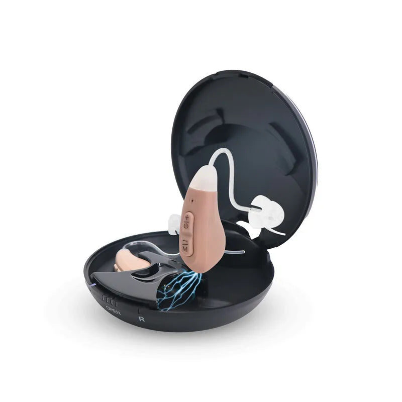 JINGHAO JH-D59C Digital Hearing Amplifier w/ Adaptive ANC, 12H Battery, Portable Charging Case, Noise Reduction - Enhanced Heari