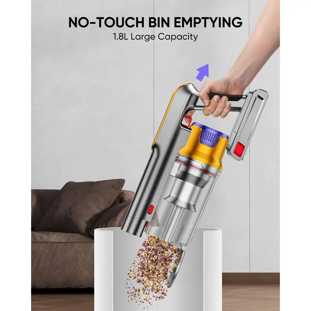 Cordless Vacuum Cleaner, 650W 55KPA 70Mins Vacuum Cleaners for Home, Stick Vacuum with 1.8L Cup, Anti-Tangle, 8-Stage Filter Sys