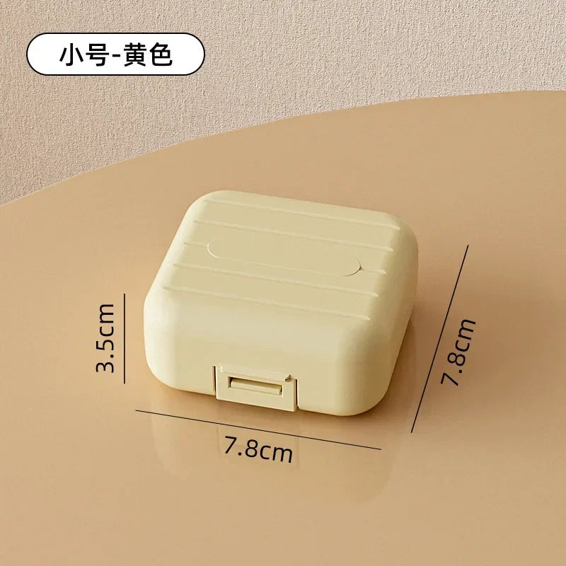 Portable mini medicine box, double sealed medicine pill storage box, seven days a week snap-on compartment medicine boxUI