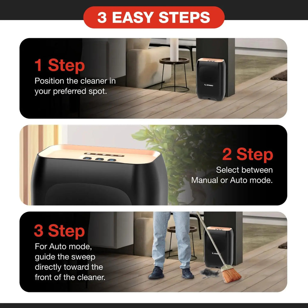 Touchless Automatic Electric Vacuum Dustpan with Nozzle for Hands-Free Multi-Mode Floor Cleaning