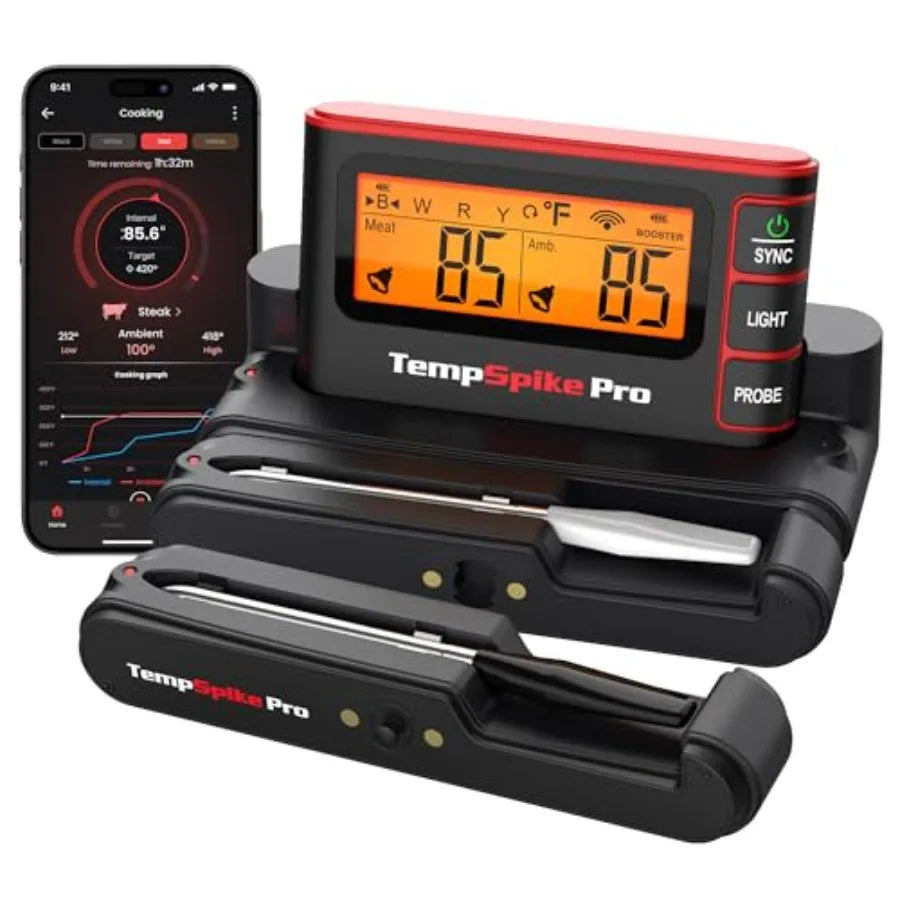 Wireless Meat Thermometer Digital with App WiFi Bluetooth BBQ Grill Thermometer with High Precision Waterproof Heat-Resistant P