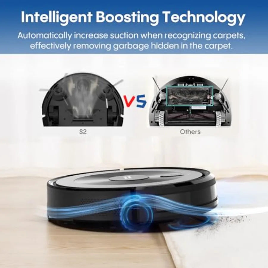 Robot Vacuum and Mop 5000Pa 3-in-1 Robotic Vacuum with Intelligent Navigation Alexa APP Control Schedule Cleaning Slim Quiet Ha