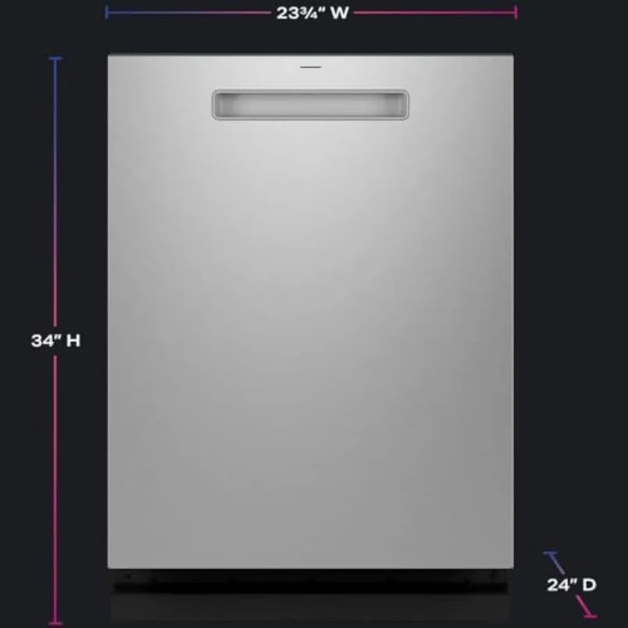 Smart Built-in Dishwasher with Top Control 24 in Profile Stainless Steel Finish Microban Technology 44 dBA Fingerprint Resistan