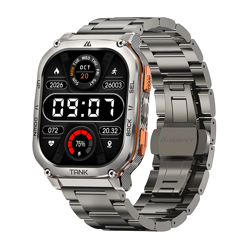 2025 New KOSPET TANK M3 Ultra GPS Smartwatch For Men Waterproof 5ATM AMOLED AOD 480mAh Digital Bluetooth Call Men's Watches