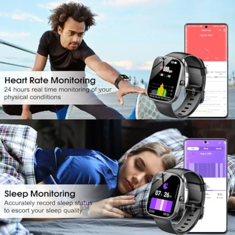 Smart Watch for Men Women with Answer/Make Call 1.91 HD Screen Heart Rate Sleep Steps Monitor 100+ Sports Fitness Tracker IP68
