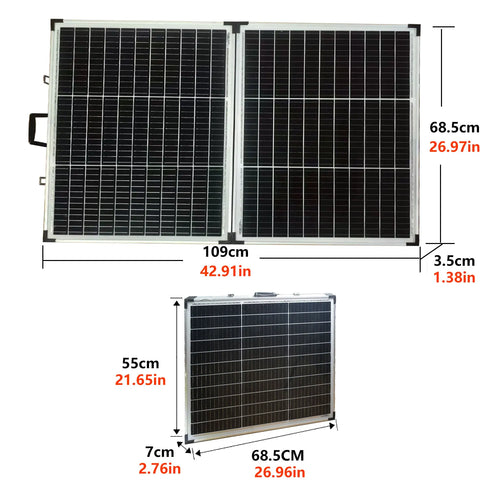 140W Foldable Solar Panel Monocrystalline PV Panel with 23% High Efficiency and Waterproof for Camping, Motorhome, Outdoor Use