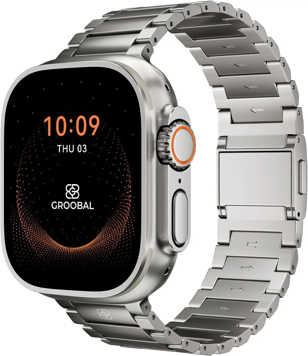 Titanium Watch Band for Apple Watch Ultra & Series 46mm/49mm, Magnetic Clasp, Durable Scratch-Resistant Metal