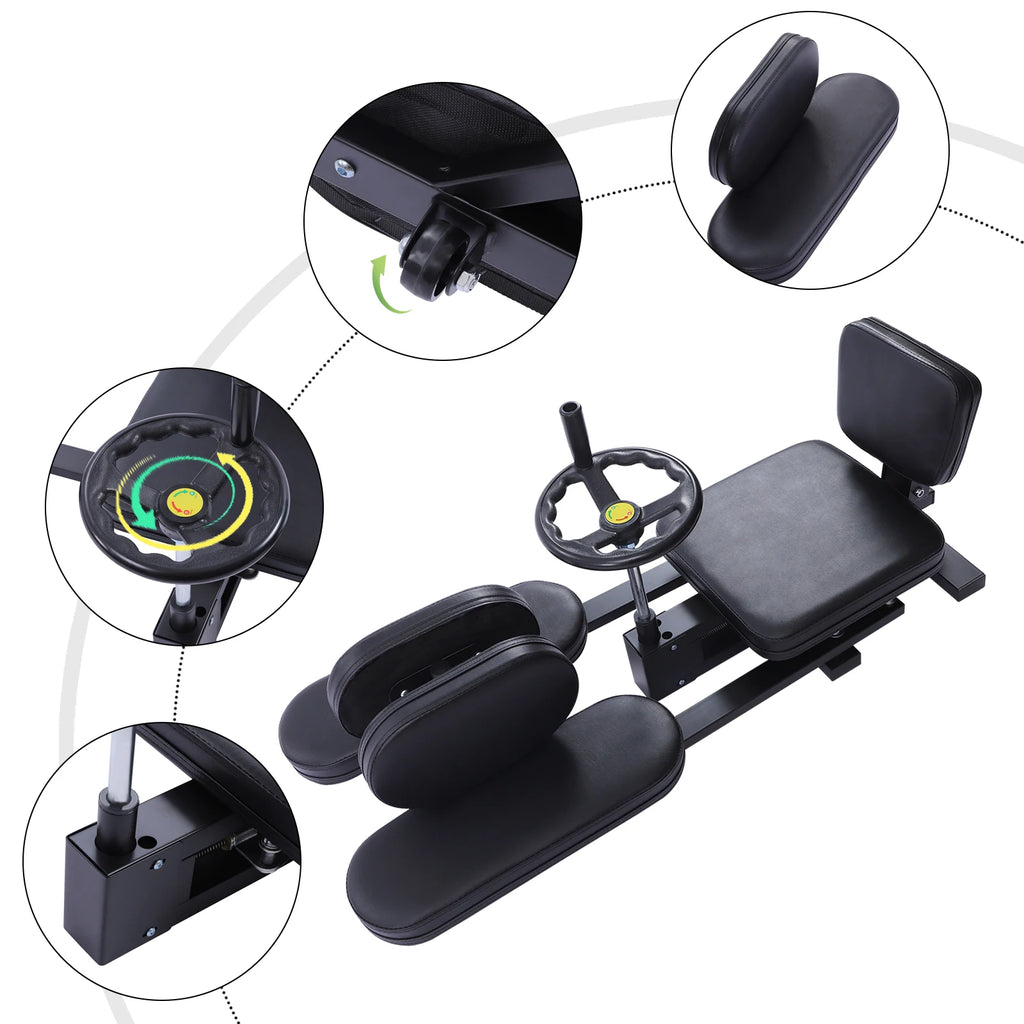 220lbs Load-bearing Capacity Professional Leg Stretcher 180° Adjustable with Handwheel for Splits, Home Gym & Yoga