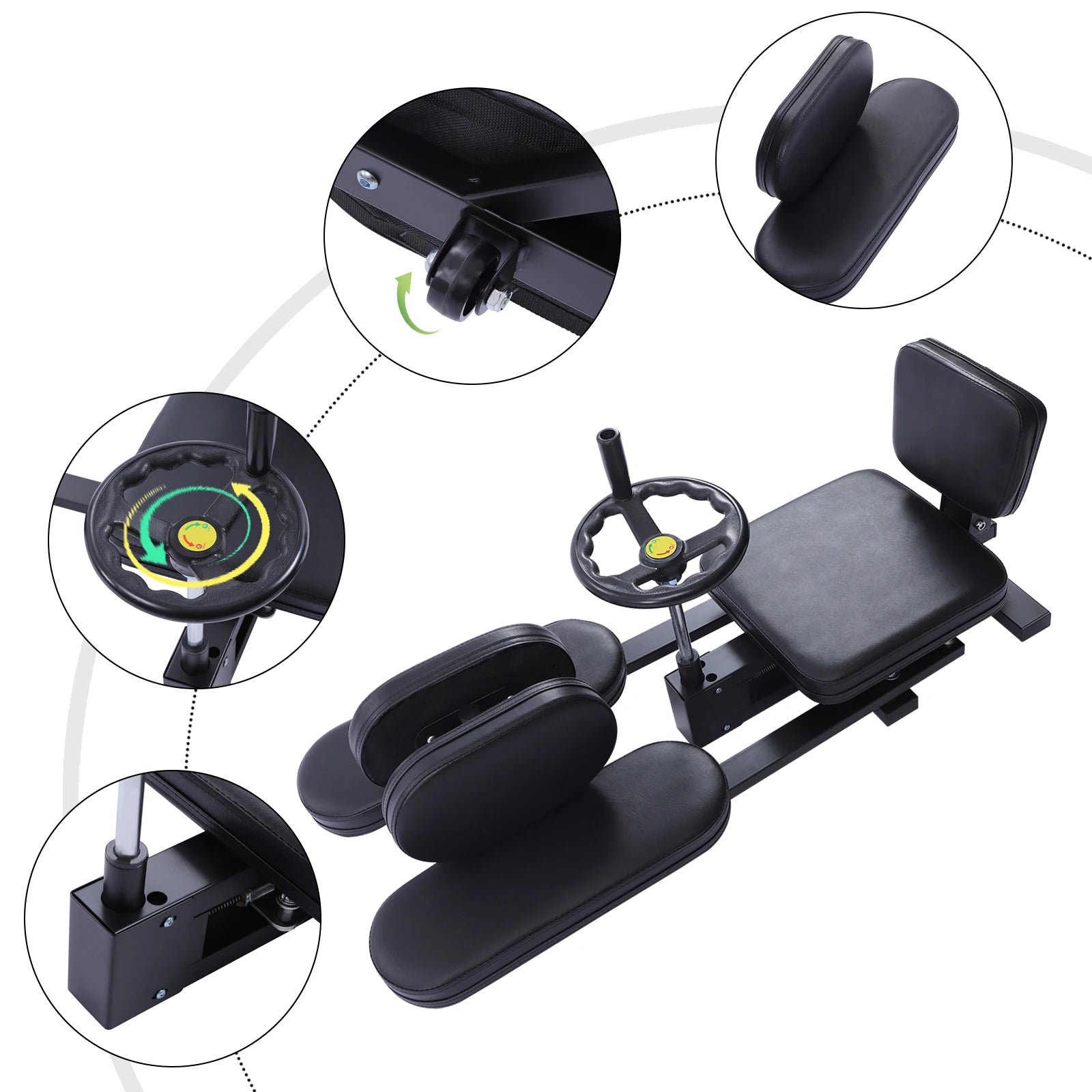 220lbs Load-bearing Capacity Professional Leg Stretcher 180° Adjustable with Handwheel for Splits, Home Gym & Yoga