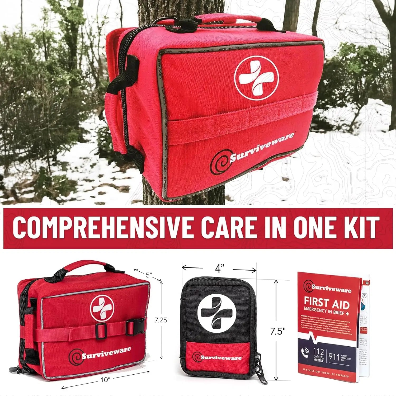 238-Piece Premium Survival First Aid Kit for Travel, Camping & Outdoor Emergencies - Comprehensive Medical Emergency Gear