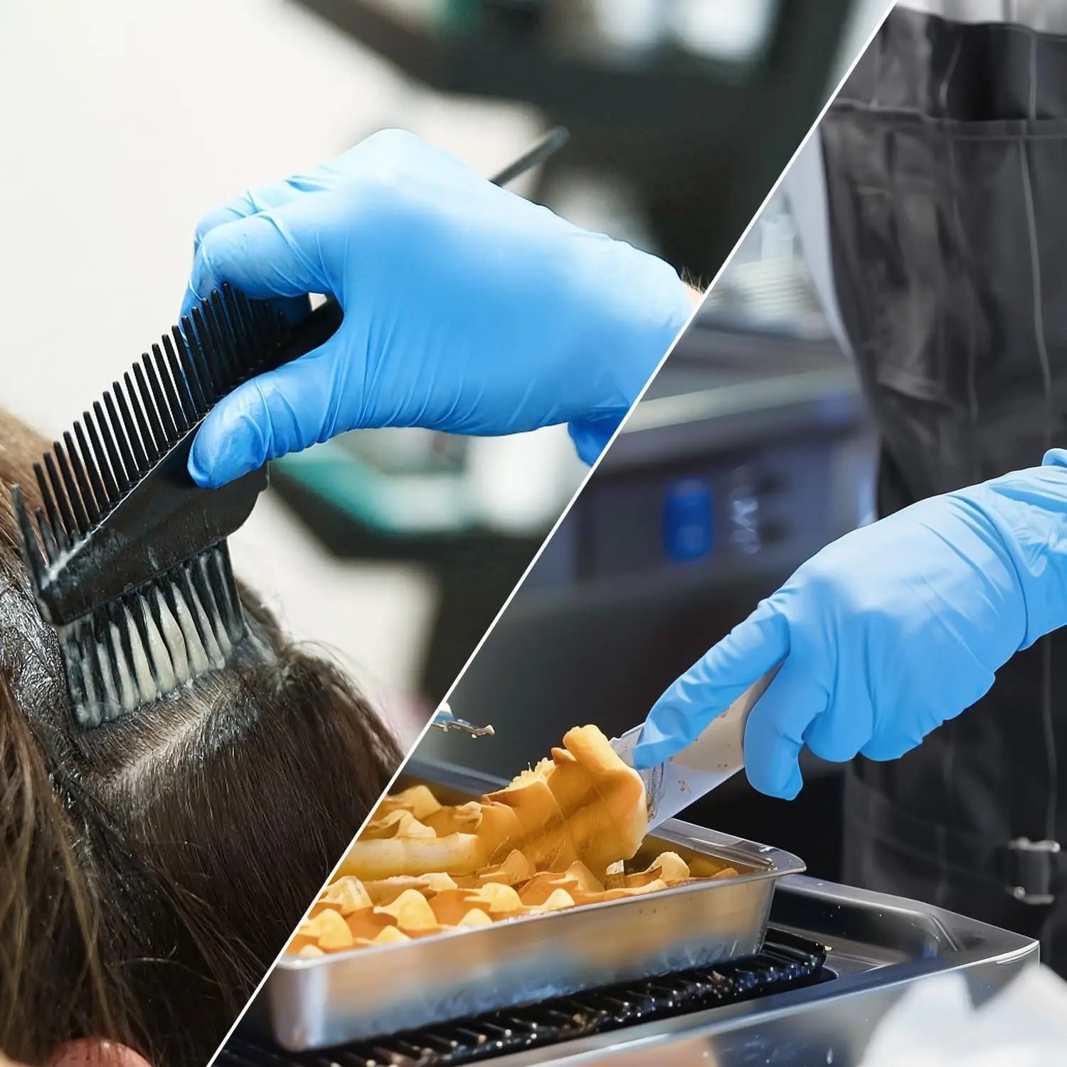 Nitrile Exam Gloves, Medical Grade Blue Disposable Gloves Latex Free, Rubber Glove for Cleaning, Cooking, Food Prep