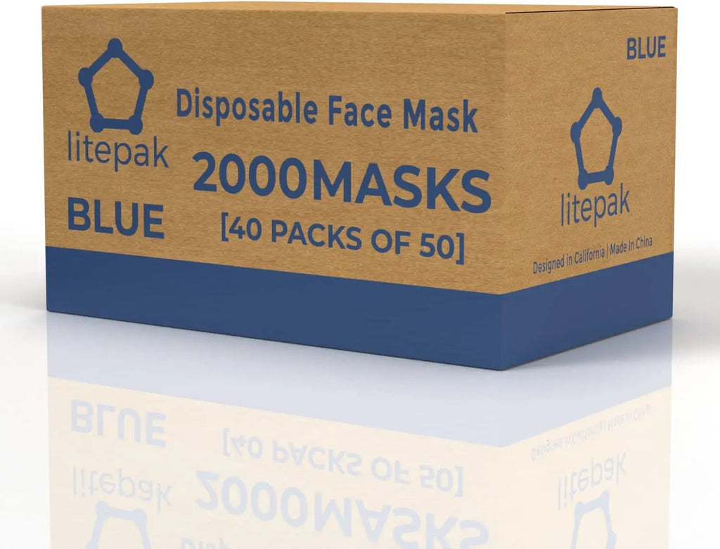 2000pcs Black Disposable Face Masks with Nose Wire, 3-Ply Breathable Protection for Adults
