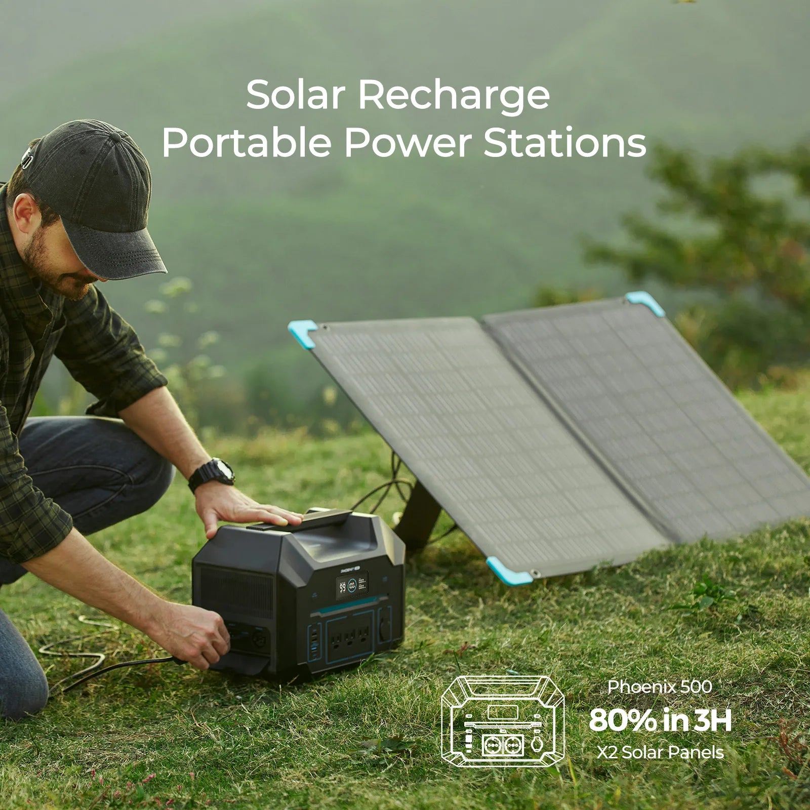 Renogy E Flex 120 Watt Foldable Solar Panel with Adjustable Kickstand and Integrated Carry Handles for Road Trip, Camping, RV