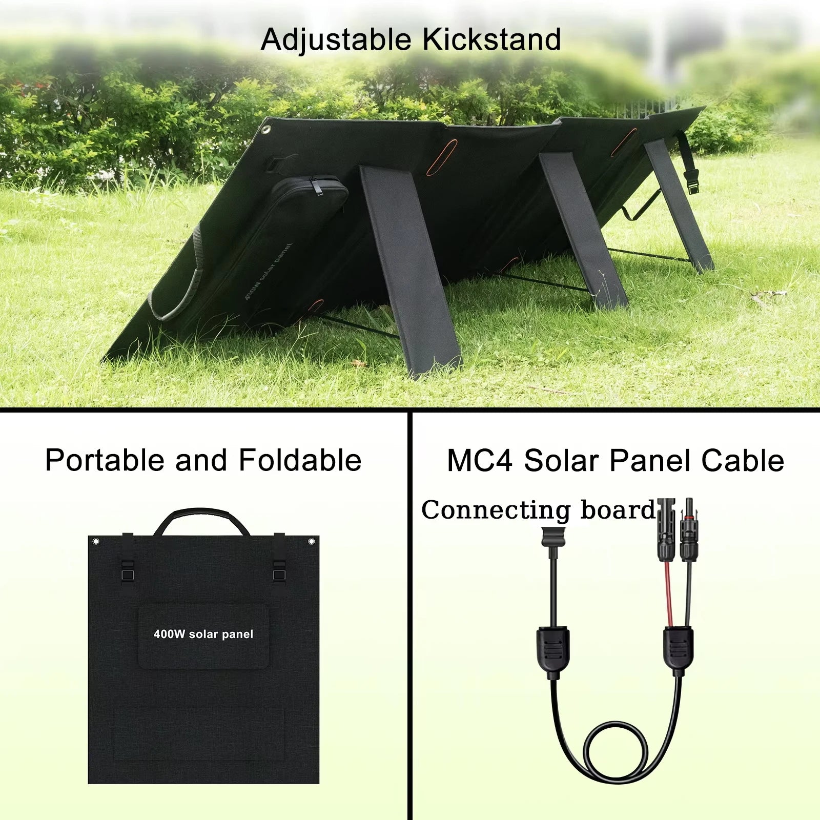 Keenergy 400W Foldable Solar Panel 23.4% Efficient IP65 Waterproof for RV Camping Home  Compact Portable Design With Kickstand