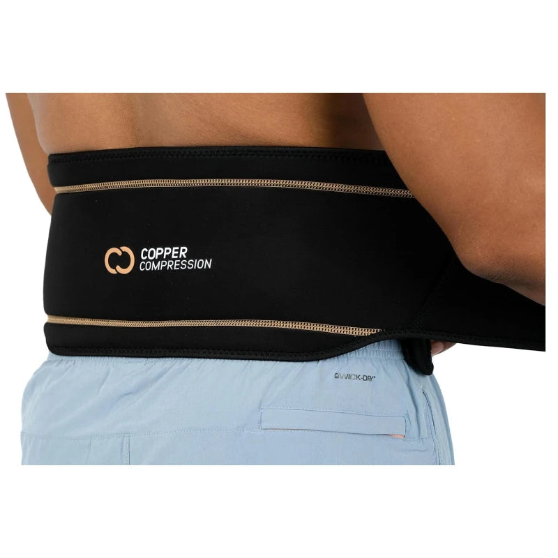 Copper Compression Lower Back Lumbar Support Brace, 1 Guaranteed Highest Copper Content, Great for All Activities! Infused Fit