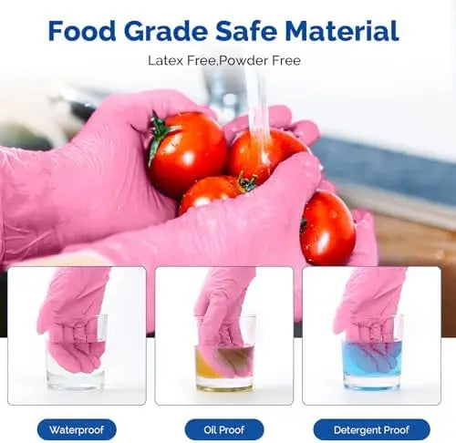 200 Nitrile Exam Gloves, 3.5Mil, Powder-Free Latex-Free Disposable Non-Sterile Protective Gloves, 1200/2000/4000 Count
