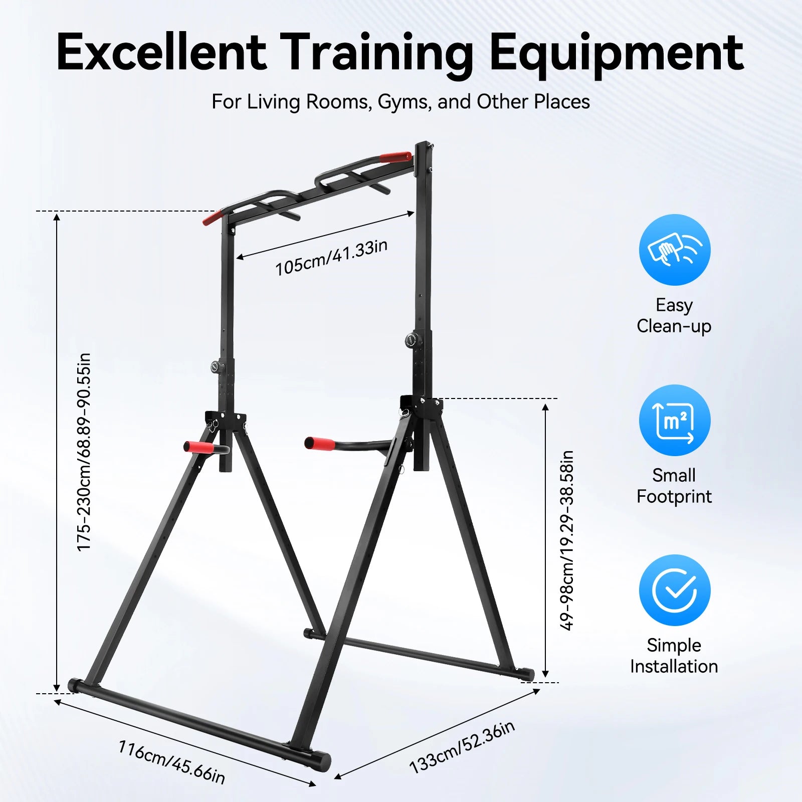 Pull Up Bar Dip,Height Adjustable Free Standing Chin Up Bar ,Home Gym Strength Training Fitness Equipment,440lbs Weight Capacity